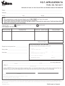 F.to.t. Application 7a/fuel Oil Tax Act Form