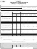 Form K-139 - Corporate Application For Refund From Carry Back Of Net Operating Loss