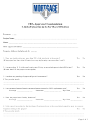 Fha Approved Condominium Limited Questionnaire For Recertification Form