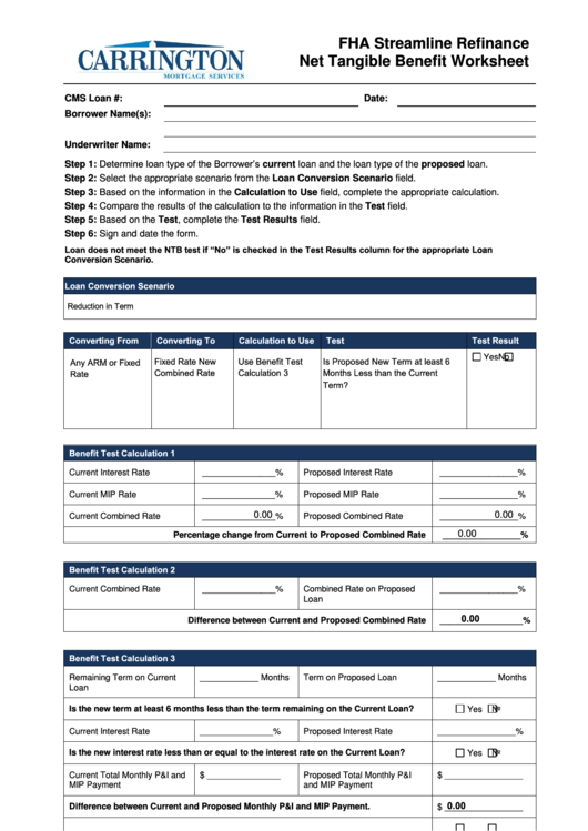 Fha Rate And Term Refinance Worksheet Ivuyteq