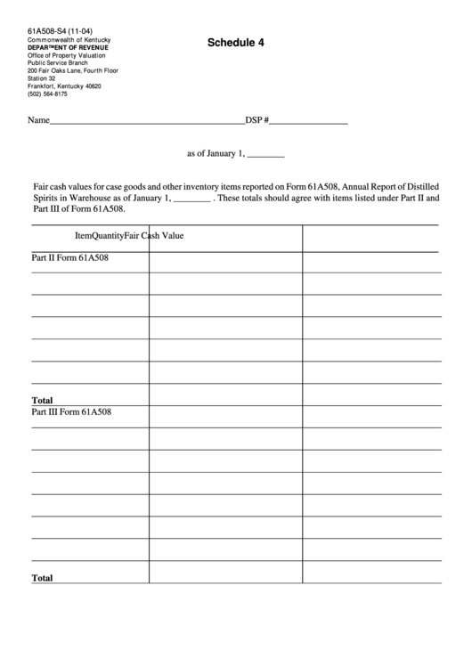 schedule 4 assignment form