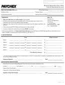 Form Fsa004 - Monthly Dependent Care Claim - Flexible Spending Account (paychex)