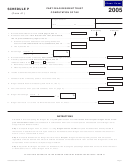 Form 41 - Schedule P - Part-year Resident Trust Computation Of Tax - 2005