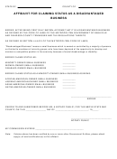 Affidavit For Claiming Status As A Disadvantaged Business Form