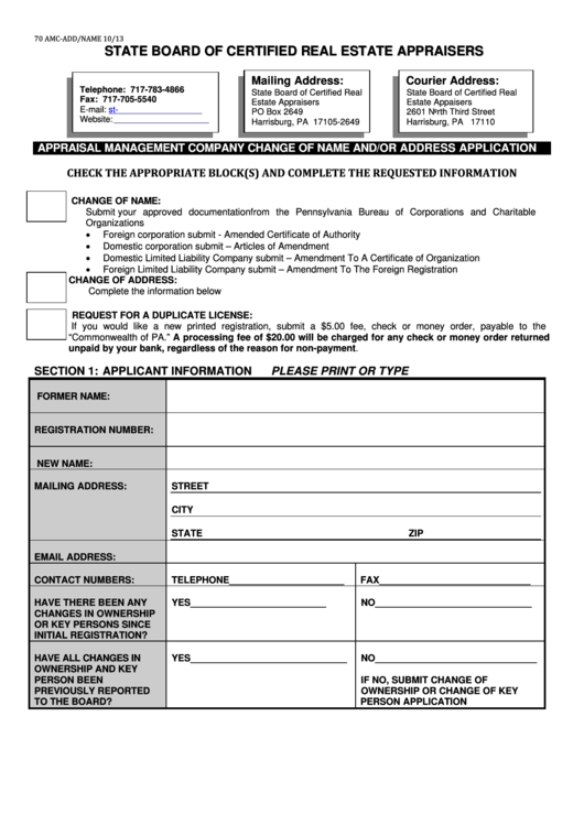 State Board Of Certified Real Estate Appraisers Form 2013 Printable pdf