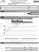 Form El101 - Maryland E-file Declaration For Electronic Filing - 2009