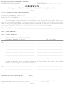 Certificate For Registration Of Trade Name Template