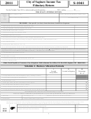 Fillable Form S-1041 - City Of Saginaw Income Tax Fiduciary Return - 2011 Printable pdf