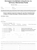 Official Reporting Form