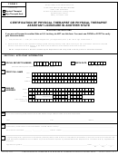 Physical Therapy Form 3 - Certification Of Physical Therapist Or Physical Therapist Assistant Licensure In Another State