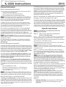 Form Il-2220 - Instructions - Illinois Department Of Revenue - 2015