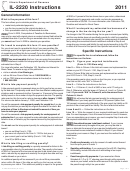 Form Il-2220 - Instructions - Illinois Department Of Revenue - 2011