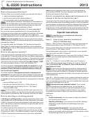 Form Il-2220 - Instructions - Illinois Department Of Revenue - 2013