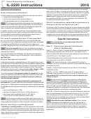 Form Il-2220 Instructions - Illinois Department Of Revenue - 2016 Printable pdf