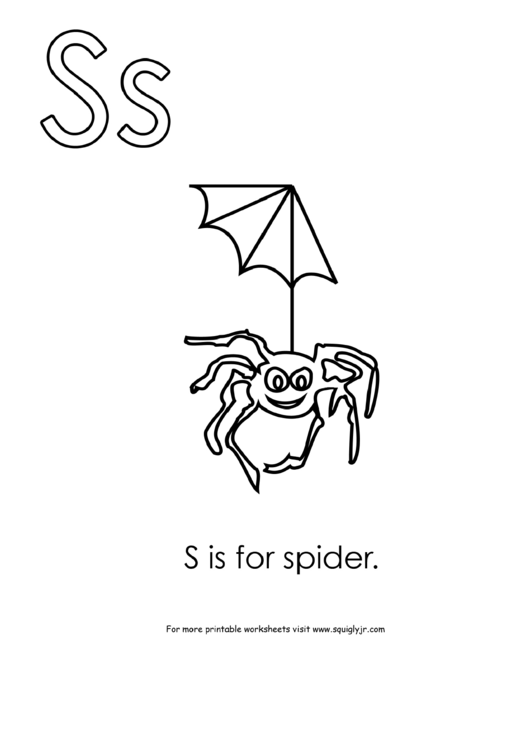 S Is For Spider Template Printable pdf