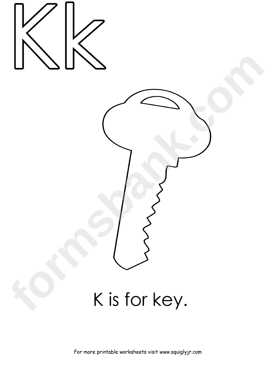 K Is For Key Letter K Template