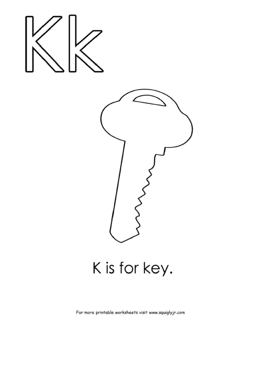 K Is For Key Letter K Template Printable pdf