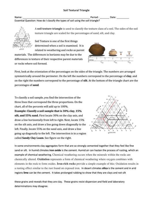 Soil Textural Triangle Worksheet Printable Pdf Download