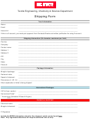 Shipping Form - North Carolina Textile Engineering, Chemistry & Science Department