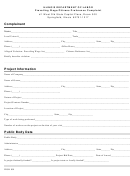 Prevailing Wage/citizens Preference Complaint Form - Illinois Department Of Labor