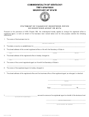 Form Fbt-101 - Statement Of Change Of Registered Office Or Registered Agent Or Both - Kentucky Secretary Of State