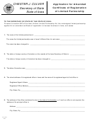 Application For Amended Certificate Of Registration Of Limited Partnership Form - Iowa Secretary Of State