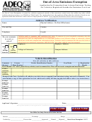 Out-of-area Emissions Exemption Form