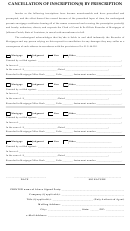 Cancellation Of Inscription(s) By Prescription Form