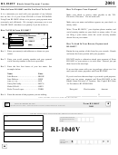 Form Ri-1040v - Rhode Island Payment Voucher