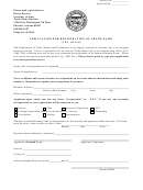 Application For Registration Of Trade Name Form