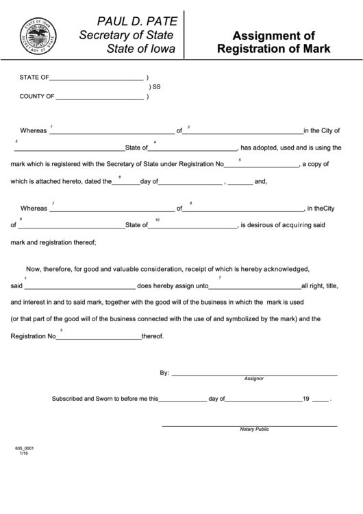 assignment of registration number