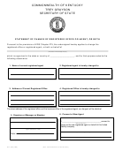 Form Sll-905 - Statement Of Change Of Registered Office Or Agent, Or Both