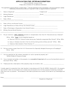 Form Ptf-307 - Application For Veteran Exemption - 2008