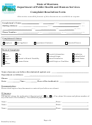 Department Of Public Health And Human Services Complaint Resolution Form