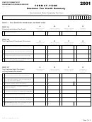 Form Ct-1120k - Business Tax Credit Summary (2001) Printable pdf