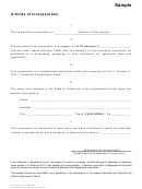 Articles Of Incorporation - Sample