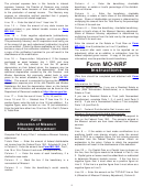 Instructions For Form Mo-Nrf - 2013 Printable pdf