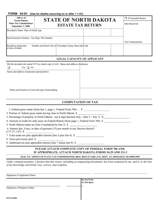 North Dakota Ez Tax Form Printable Printable Forms Free Online
