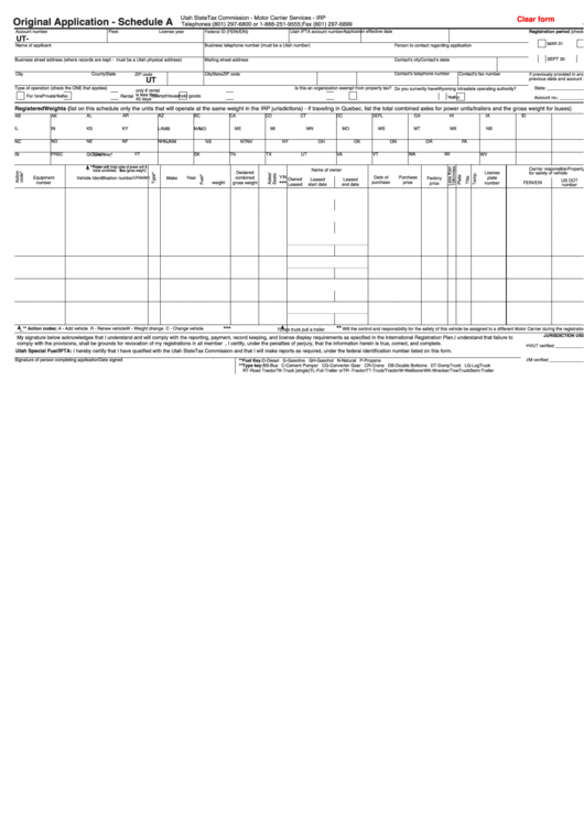 Fillable Form Tc-852 - Original Application - Schedule A - 2007 Printable pdf