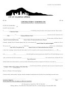 Form St-16 - Contractor's Certificate - City Of Colorado Springs