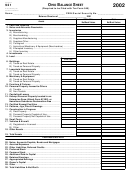 Tax Form 921 - Ohio Balance Sheet - 2002