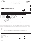 Form El101 B - Maryland Income Tax Declaration For Business Electronic Filing - 2006