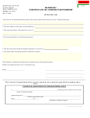 Domestic Certificate Of Limited Partnership Form - Secretary Of State