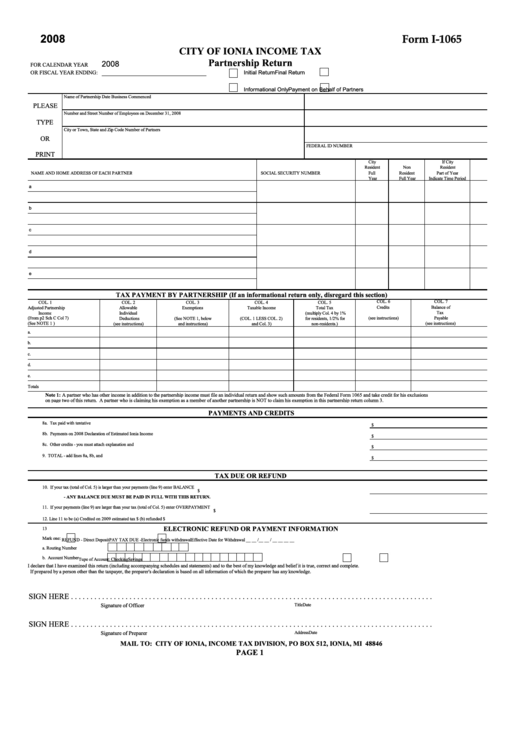 where to mail 1065 tax return 2017