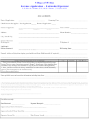 Operator's License Application Form - Village Of Withee, Wi