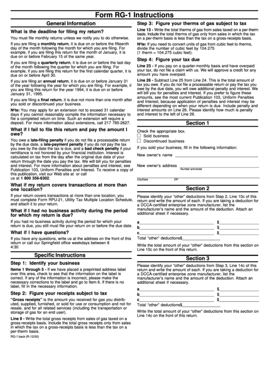 Form Rg-1- Instructions Printable pdf
