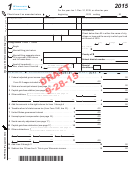Form 1 Draft - Wisconsin Income Tax - 2015 Printable pdf