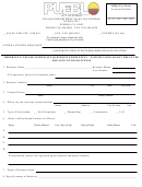 License Form - Pueblo Finance Department/sales Tax Division