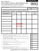Form 561c Draft - Oklahoma Capital Gain Deduction For Corporations Filing Form 512 - 2009