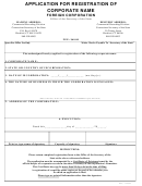 Application For Registration Of Corporate Name Foreign Corporation - Connecticut Secretary Of The State - 2009
